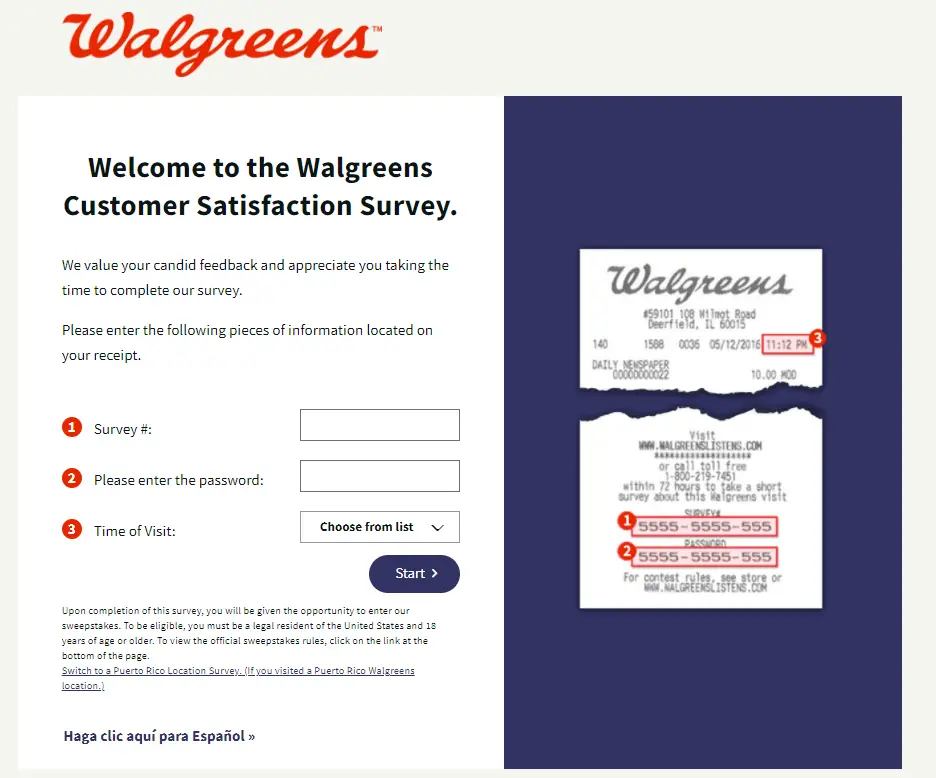 Walgreens survey