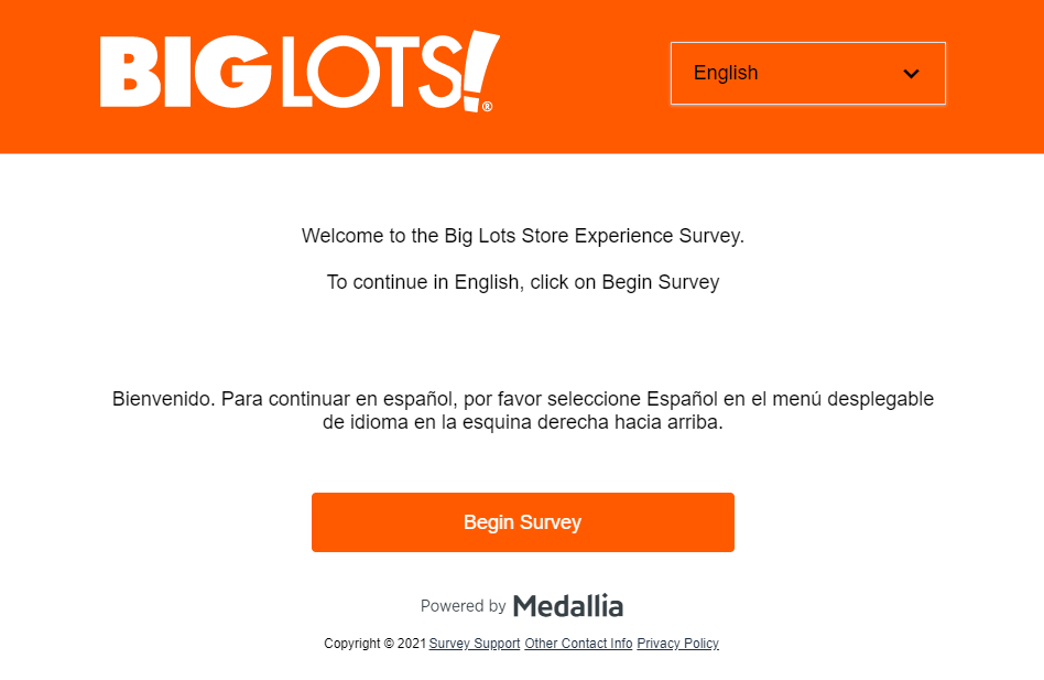 biglots survey page