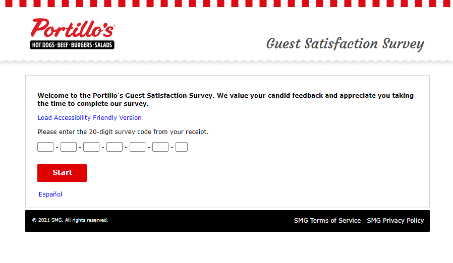 www.Portillos.com/survey - tellportillos.smg.com page