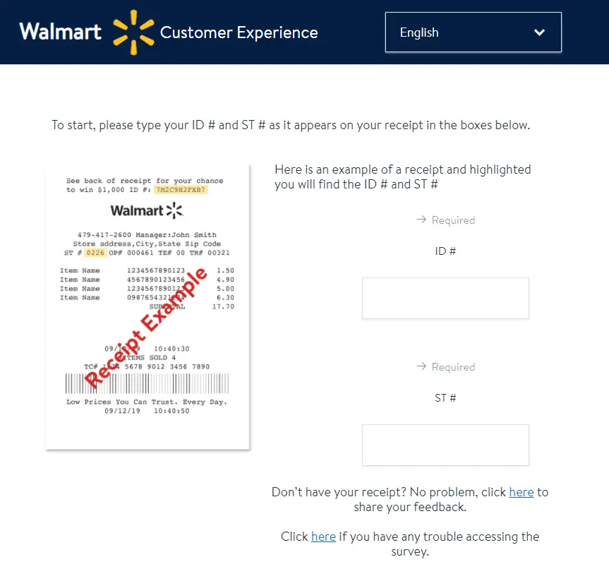 www.survey.walmart.com Instructions