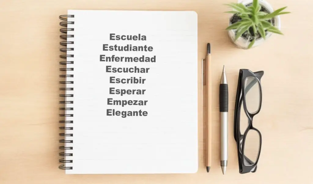 spanish words that start with e